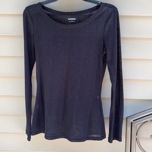 Sheer animal print black express top size s